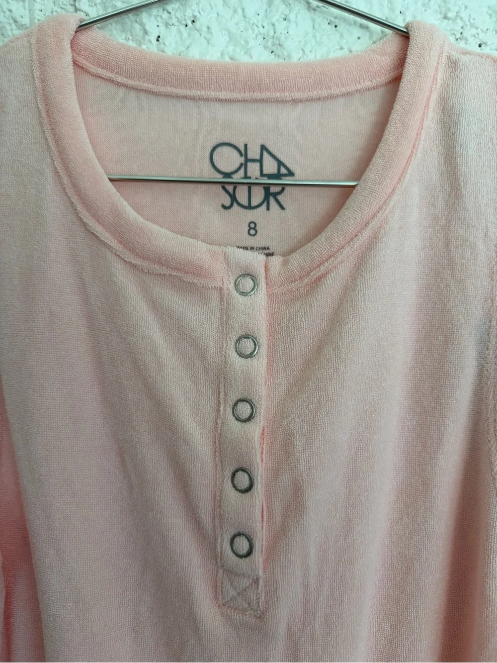 Chaser Girls' Light Pink Terry Swim Coverup Romper